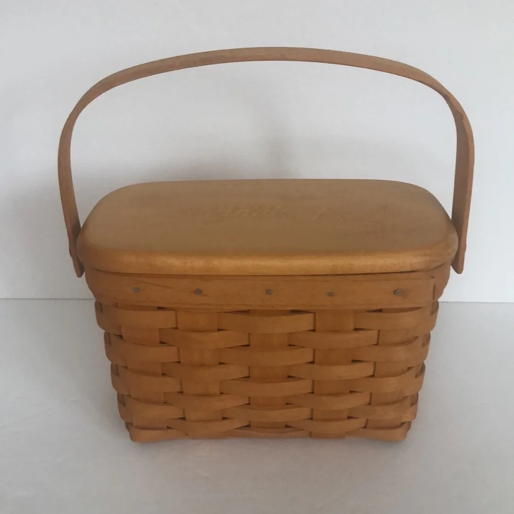 Longaberger 1996 Edition Dresden Tour Basket With Plastic Insert And Wood Lid